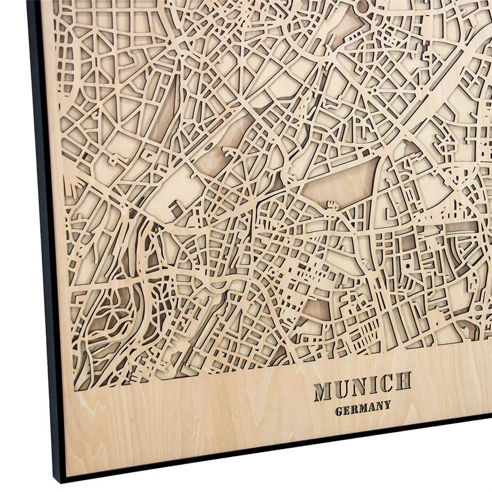 خريطة شارع المدينة ثلاثية الأبعاد للنقش بالليزر المخصص ، خريطة شارع المدينة للمنزل ،