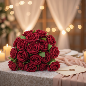 Rosa Artificial de Seda, Flor Artificial para el Día de San Valentín, Decoración para Bodas, Hogar, Mesa de Comedor, Fiestas, Rama Individual - Product Image 1