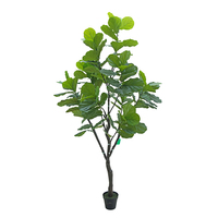 OH ARTS Ficus Lyrata Artificiel Grand Format à Toucher Réel, Multi-Tiges, Plante en Pot de Luxe pour Décoration d'Hôtel