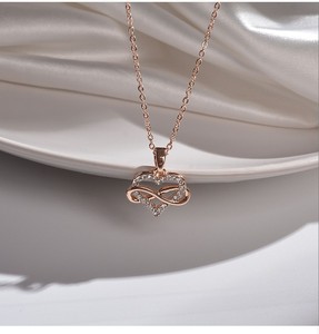 <span class=keywords><strong>Collana</strong></span> con collare a <span class=keywords><strong>cuore</strong></span> in cristallo con strass <span class=keywords><strong>infinito</strong></span> a buon mercato classico personalizzato di fornitura di fabbrica - Product Image 4