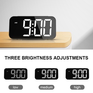 Led Và Gương Bàn Đồng Hồ Lớn Hiển Thị 12/24 Giờ Hiện Đại Điện Tử Đồng Hồ Báo Thức Cho Phòng Ngủ Nhà Phòng Khách Văn Phòng - Product Image 5