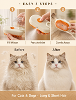 Brosse de toilettage pour animaux de compagnie, peigne de massage et de nettoyage électrique ABS avec logo personnalisé, pour chien et chat