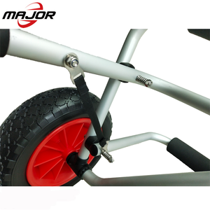 Vente d'usine Remorque pliante pour bateau en argent Chariot de plage en aluminium Chariot à main pour canoë kayak avec roue à ballon - Product Image 5