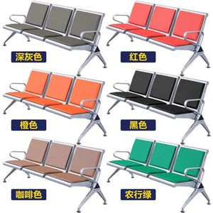 Sillas de espera en fila, de metal plateado con reposabrazos, para uso público en hospitales, aeropuertos, bancos y hoteles. - Product Image 3