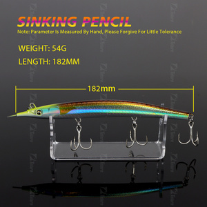 Tolure <span class=keywords><strong>pêche</strong></span> lure182mm 54g coulant crayon Jerkbait bar prédateur poisson longue coulée poisson appâts aiguille appât matériel de <span class=keywords><strong>pêche</strong></span> - Product Image 2