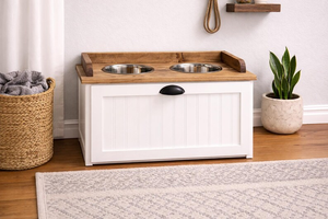 Tempat Makan Anjing dari Kayu dengan Laci - Product Image 5