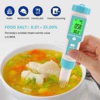 Analisa Kualitas Air Digital Multi Skenario 7 in 1, Pengukur PH, Salinitas, SG, dan Suhu untuk Air Laut, Hidroponik, dan Akuarium