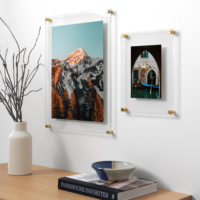 Cadre d'affichage mural flottant en acrylique transparent personnalisé pour photos, documents, certificats et signalétique format A4
