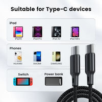 Cable Trenzado Tipo-C a Tipo-C de Carga Rápida Original de 60W con Cobre Puro y Nailon para iPhone 15 Pro Max