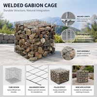 Panier Gabion Empilable en Treillis Soudé, Cage à Pierres, Panneau Galvanisé à Trous Carrés, Mur de Soutènement de Jardin à Niveaux, Bordure Décorative