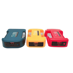 Adaptador cargador de batería <span class=keywords><strong>USB</strong></span> con hebilla de cinturón para Dewalt Mak Milwaukee adaptador de corriente de batería convertidor conector soporte - Product Image 1