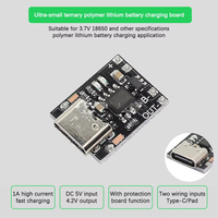 Panneau de charge de batterie au lithium ultra-petit Module de chargeur de batterie au lithium ternaire 1A 3.7V4.2V Type-C avec carte de protection