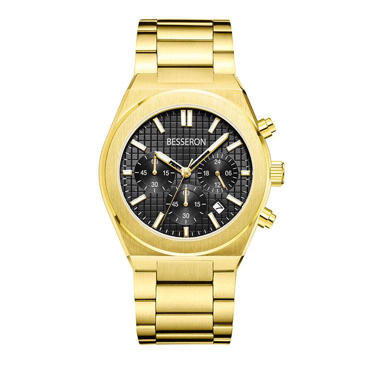 Gold Band Black Dial