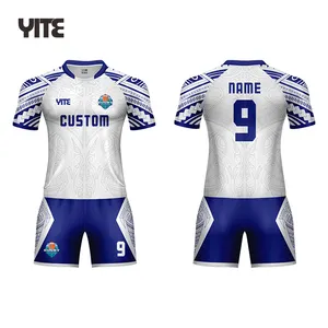 Costume de rugby blanc bon marché, uniforme de rugby violet personnalisé vierge pour homme, nouveau design, maillot de rugby tout noir