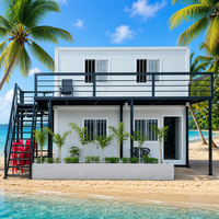 Maison conteneur Boxspace à deux étages, maison conteneur moderne préfabriquée sur roues avec cuisine et salle de bain
