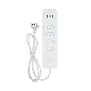 WiFi Smart home Power Strip Surge Protector 4 Brazil Plug Outlets Electric Socket 2 USB Type C