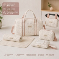 Ensemble de sacs à langer matelassés personnalisés pour bébé, sac de voyage pour maman, tapis à langer, organiseur de poussette, pochette pour lingettes humides avec logo personnalisé OEM ODM