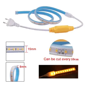 Outdoor Light 10cm cut 2835 220V 10cm/cut IP67 Smd 2835 Rubber Rope 100m Roll Strips Professional Powerlight 220v Led Strip