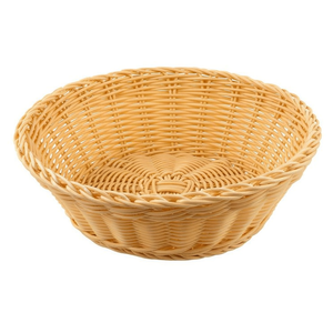 Rattan <b>Table</b> <b>Basket</b> 25 Cm Natural Synthetic Woven Storage Bowl For Kitchen Or Dining - Product Image 2