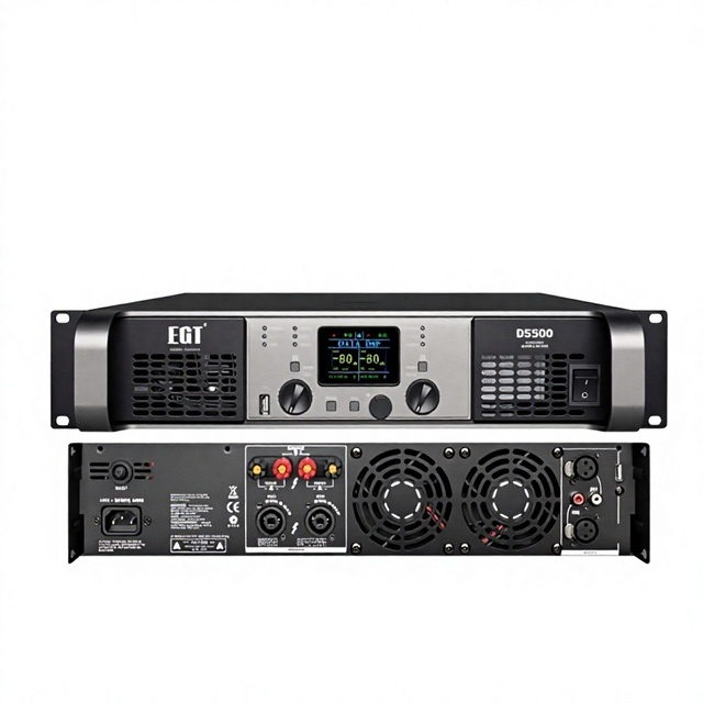 600W 2-Channel Class AB Professional Rack Mount Stereo Power Amplifier 105dB S/N Ratio 800 Damping Factor for DJ Speaker Systems