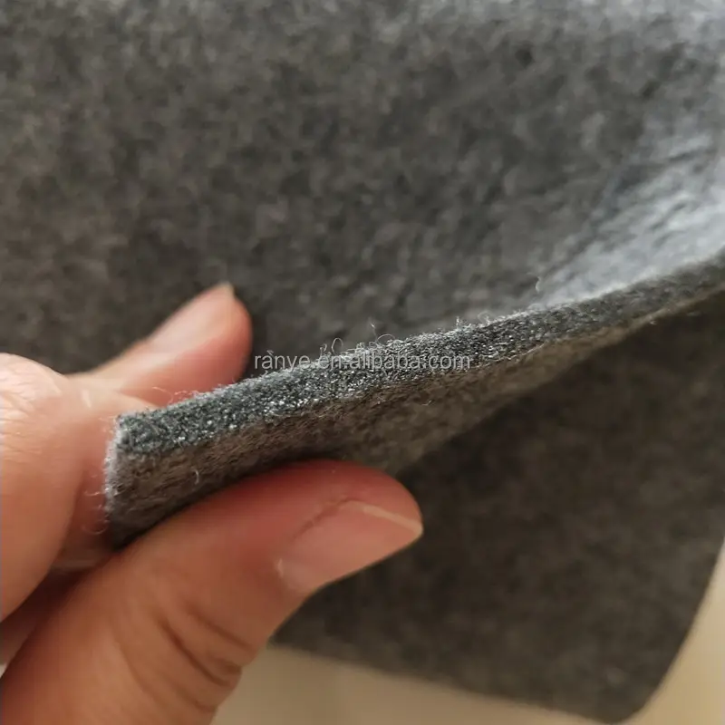 3mm Thick Hard Dark Grey Polyester Felt 480g-600g Non-woven Needle Punch Fabric For Bag