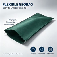 Sac géotextile écologique en PP non tissé, pénétrable aux plantes, robuste, pour la construction de talus en montagne et en bord de rivière