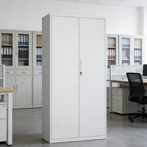 Armoire en acier haute et verrouillable à deux portes, spacieuse, <span class=keywords><strong>rangement</strong></span> vertical en métal, <span class=keywords><strong>casier</strong></span> pour le mobilier de <span class=keywords><strong>bureau</strong></span>, vestiaire du personnel - Product Image 4