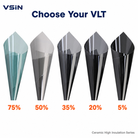 Film teinté pour vitres en céramique nano avancée, protection UV à 99 %, installation facile, auto-adhésif pour vitres de voiture avant et arrière