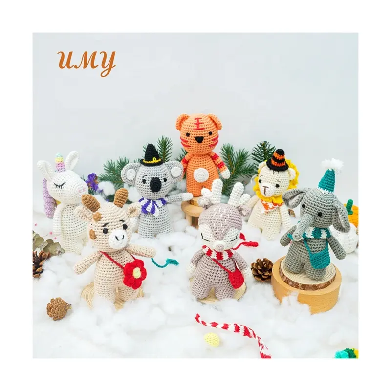 Gấu đan Amigurumi búp bê đứng Babys Thú nhồi bông đồ chơi sang trọng Crochet búp bê