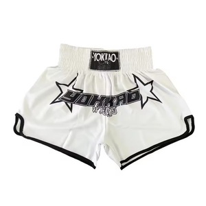 Pantalones de Fitness de Cintura Alta Yokkao Shorts Elásticos de Muay Thai Equipo de Entrenamiento Sanda con Logo Frontal para Boxeo y Artes Marciales - Product Image 3
