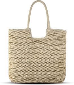 2025, venta al por mayor, Bolsas de paja de ganchillo de papel de gran capacidad, bolsos de playa de verano para mujer - Product Image 1