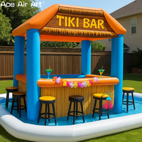 Barre gonflable commerciale en PVC avec sièges barre de piscine gonflable flottante pour arrière-cour, parcs aquatiques et fête amusante