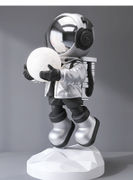 Statue d'astronaute de luxe, décoration de maison, grandeur nature, Statue d'astronaute en résine, Sculpture d'astronaute en fibre de verre