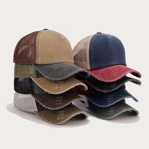 Color Clashing Washed Trucker <b>Hat</b> Trend Fashion Sun <b>Hat</b> <b>Summer</b> Sports Breathable Denim <b>Hat</b> - Product Image 1
