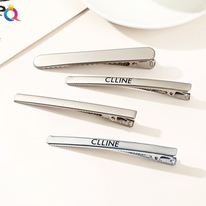 QIYUE Double Prong Pinces À Cheveux Bord Clip Design Plat avec Style Doux Alligator Métal <span class=keywords><strong>Canard</strong></span> Bec Argent Cheveux Accessoires - Product Image 4