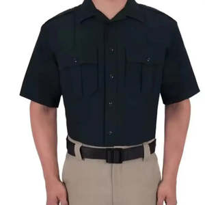 Camisa de Uniforme de Guardia de Seguridad Negra para Hombre, Manga Larga, Poliéster, Ropa de Trabajo Táctica con Bolsillos para Servicio de Guardia, Talla XL - Product Image 3