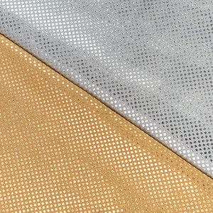 Hot stamping Foil vàng sáng bóng long lanh chấm trung bình trọng lượng hiệu suất Nylon/ 4 cách căng dọc dệt kim thể thao vải đàn hồi - Product Image 1