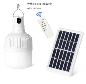Bombilla de panel solar recargable de energía led colgante con control remoto impermeable para exteriores para acampar, patio, mercado nocturno - Product Image 3