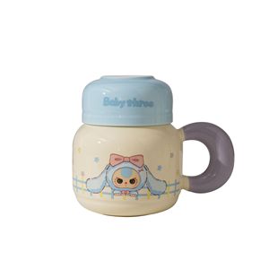Mug en céramique à trois compartiments pour bébé avec couvercle et poignée, idéal pour le petit-déjeuner, le café, le lait à la maison, cadeau d'anniversaire parfait pour les couples et les enfants - Product Image 5
