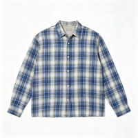 Chemise décontractée pour homme, style patchwork vintage, simple boutonnage, anti-rétrécissement, coupe décontractée, respirante, teinte en fil, ODM, collection automne