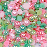 Juli – perles plates artisanales en Abs, perles rondes brillantes de 3 à 10mm, mélange de tailles, perles en plastique à dos plat Ab, 2022