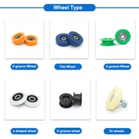 Petits rouleaux en nylon plastique OEM 7.5*22.5*9mm forme de O U V H rainure robuste porte coulissante et fenêtre roue de poulie plate