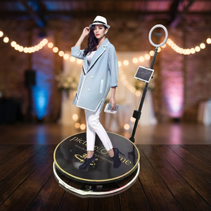 Nouvelle borne photo 360° avec caméra |   Imprimante interactive portable en alliage d'aluminium, étanche, pour événements, avec rotation automatique - Product Image 3