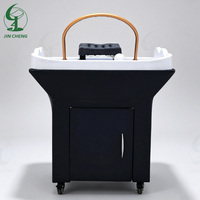 Bac à shampoing mobile JINCHENG pour salon de beauté, lavabo de spa pour la tête avec réservoir d'eau, amovible et portable