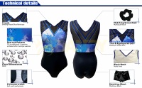 Vente en gros de justaucorps de gymnastique sans manches pour adultes et filles avec sublimation personnalisée justaucorps de gymnastique sexy en spandex pour la danse