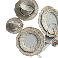 Franse vintage bloemmotief geëmbosseerde keramische bord, exquisiete Ins Afternoon Tea fruit dessert bord