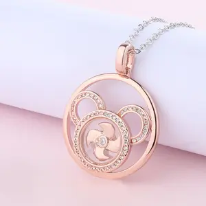 Thai Transfer Wheel Cartoon Mickey Mouse Necklace Rotating Windmill Pendants Small Luxury This Lovely Necklace