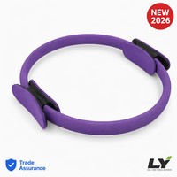 Anneau de Pilates 40 cm en mousse NBR, Cercle Magique de Fitness, Anneau d'Exercice de Yoga avec Poignées ABS pour Entraînement des Cuisses à Domicile