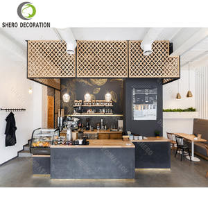 Muebles de Estilo Moderno para Cafetería, Mostrador de Trabajo de Mármol Resistente para Cafetería, Personalizado con Diseño Interior de Cafetería - Product Image 1