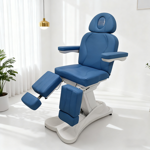 Mavi deri 5 motorlar elektrikli güzellik salonu kozmetik dövme koltuğu yatak lüks ayarlanabilir uzanmış fizik tedavi masaj yatağı - Product Image 1